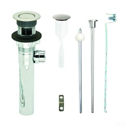 PF WaterWorks PF0324-BN-CH Never Clog Sink/Lavatory Finish ABS ClogFREE Universal Pop-Up Drain Assembly-Easy Remove Magnetic Stopper-Brushed Nickel (Chrome Body with Overflow)