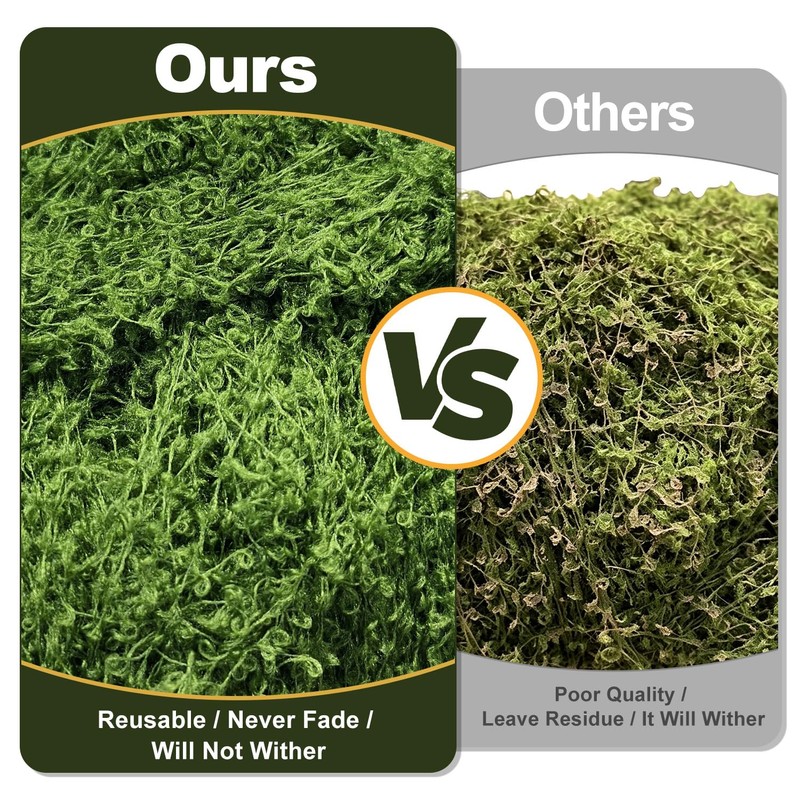 MAISONRINA 10.6OZ Fake Green Moss for Planters Outdoor Indoor Decorating