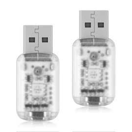 Pack of 2 Mini USB LED Neon Light for Car Interior, 7 Colours Adjustable Atmosphere Light, Car Interior Lighting, Suitable for Car, Laptop, Computer, Home Decoration