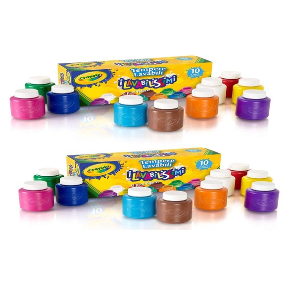 Crayola Washable Kids' Paint, Assorted Colors 10 ea (Pack of 2)
