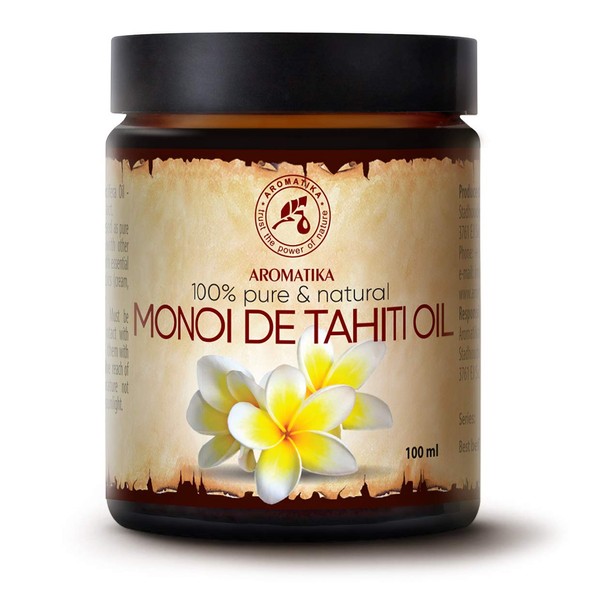 Monoi de Tahiti Carrier Oil 3.4oz - Pure Cold Pressed Monoi Base Oil - Cocos Nucifera - Gardenia Tahitensis - Unrefined Carrier Oil for Essential Oils - Face & Body Care - Massage