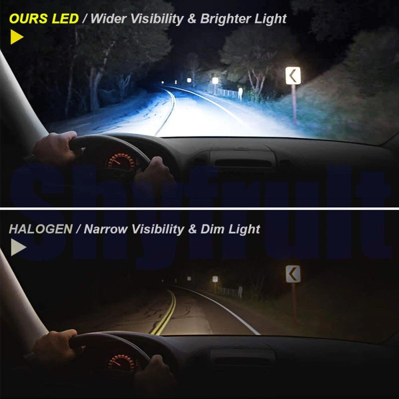 AQJ Pair 2-sides 9007 LED Headlight Bulbs Kit 8K Ice