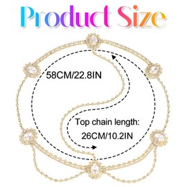 GORAIS Rhinestone Head Chain Gold Crystal Headpiece Egyptian Costume Headband for Women