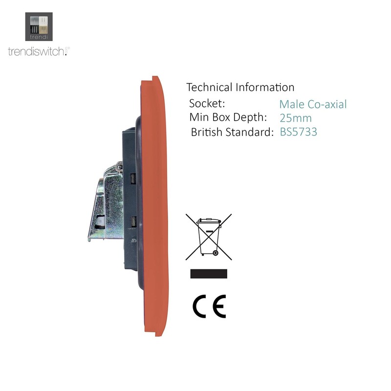 Trendi Copper Range of Switches & Sockets (TV Socket)