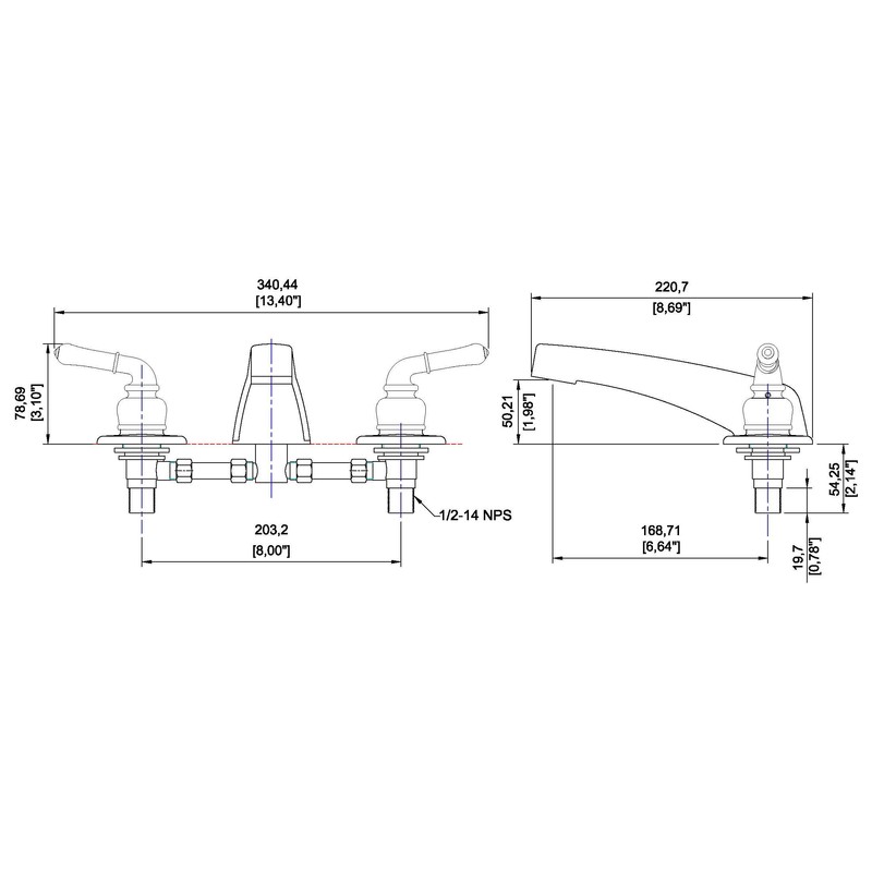 Builders Shoppe 3340CP Mobile Home Non-Metallic Two Handle Adjustable Garden