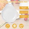 8 Pcs Ceramic Spoon Rest, White, 3.8 x 3.4 x