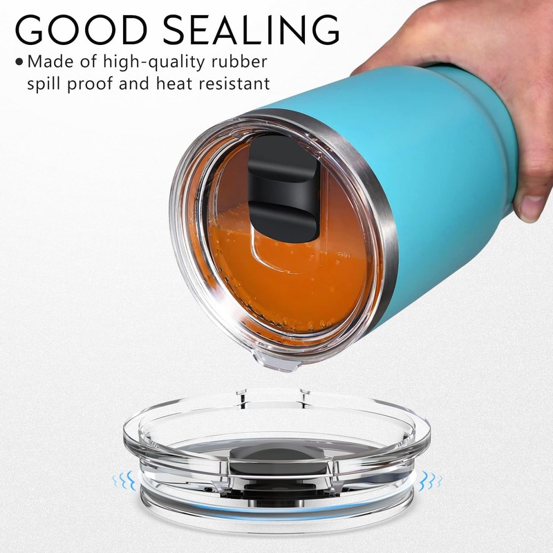 4 Pack - White Lid Gasket Rings for Insulated Stainless