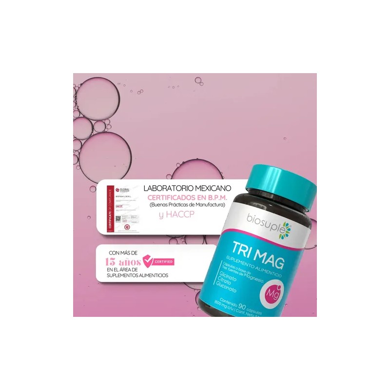 Biosuple Magnesio Cápsulas 600mg Sabor X90 Libre Gluten Vegano