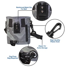 LOVINPUP Dog Training Bag and Treat Pouch, for Small and Large Dogs, with Poop Bag Dispenser, Easily Carries Dog Treats or Toys, Hands Free Dog Training Bag, 3 Cool Ways to Wear