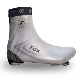 FDX Reflective Cycling Overshoes, Waterproof Bike Shoe Covers, Windproof Lightweight All Season Gaiters for Men and Women - Road Biking, MTB, Hi Viz Accessories Silver, M