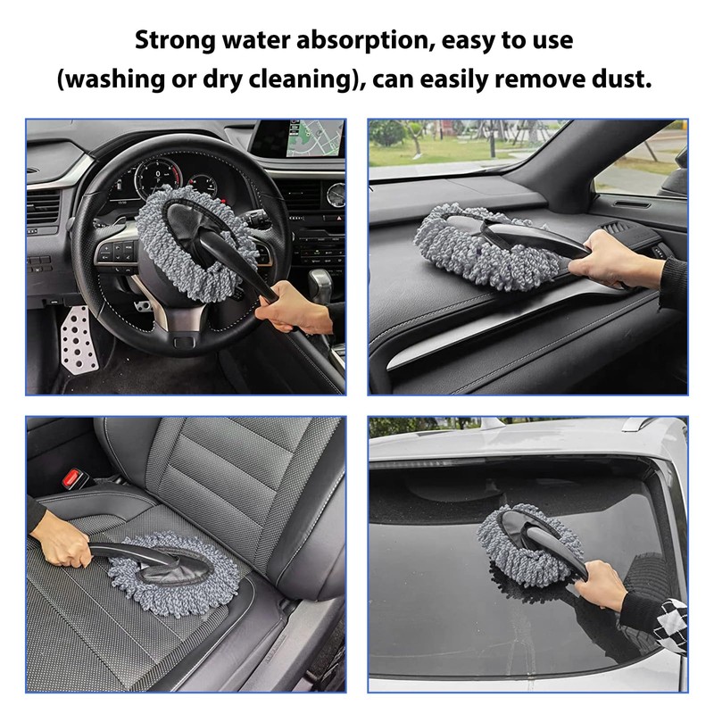 BWBWND 2 PCS Microfiber Car Dusters, Scratch Free Auto Exterior