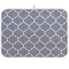 Moroccan Tile Gray Absorbent Dish Drying Mat Microfiber Dish Pat