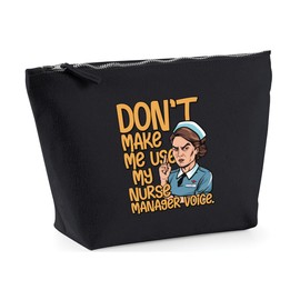Hippowarehouse Don't Make Me Use My Nurse Manager Voice Printed Make up Cosmetic wash Bag 18x19x9cm