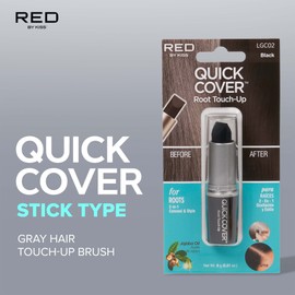 RED by Kiss Quick Cover Root Touch Up Stick Type 2PCS Water-Resistant Temporary Gray Concealer Cover Up Brush for Hair and Beard (Black)