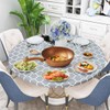 DIBALIYI Waterproof Round Tablecloth, 47in Elastic Edged Round Calibre Wipeable