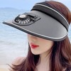 Sun Visor Hats with Fan Large Area Sun Protection Visors