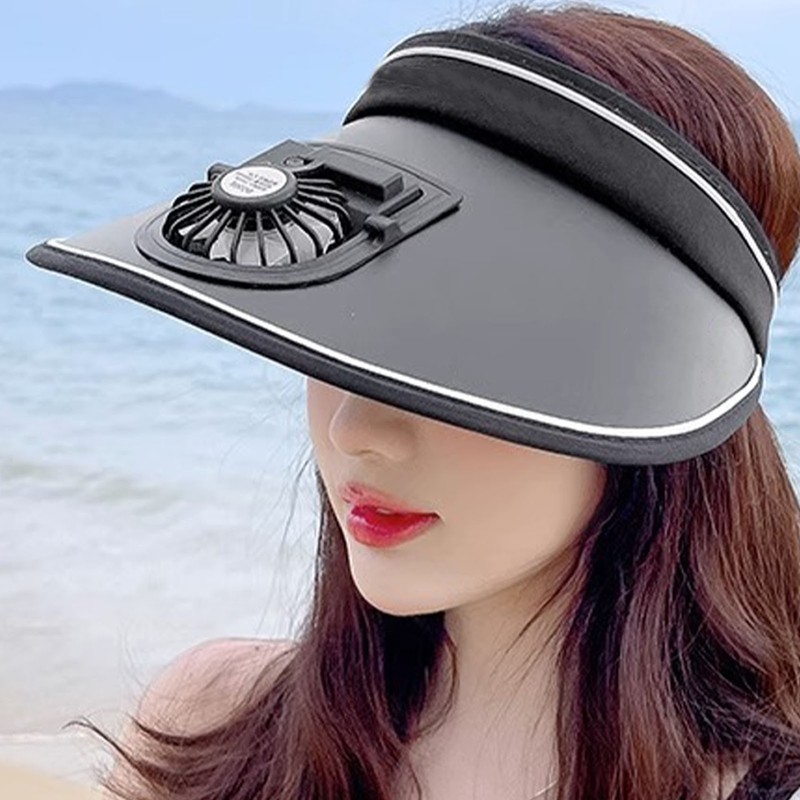 Sun Visor Hats with Fan Large Area Sun Protection Visors