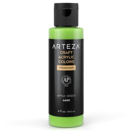 ARTEZA Craft - Pintura acrílica A600 verde manzana, botellas de 4 onzas líquidas, a base de agua, mezclable, pinturas acrílicas mate para proyectos de arte y bricolaje al aire última intervensión