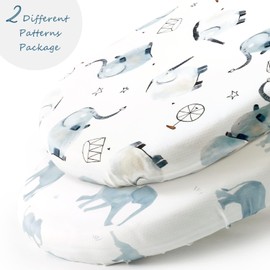 Stretchy Ultra Soft Fitted Bassinet Sheet Set 2 Pack, Universal Fit for Bassinets Baby Cradle Moses Basket Oval Rectangle Mattress Safe and Snug,