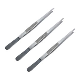 Tissue Forceps 18cm 7", 20cm 8", 25cm 10" 1x2 Teeth Surgical Kocher Tweezer Stainless Steel 3 Pcs (18cm (7"))