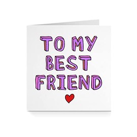 Valentines Card for Him Her - Best Friend Red Heart For Partner Husband Wife Boyfriend Girlfriend Fiance Fiance Friend Bestie