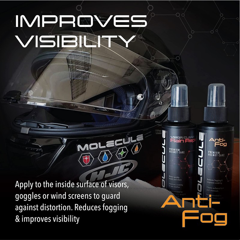 Molecule Helmet Anti-Fog Spray | Premium Helmet Care | Improves