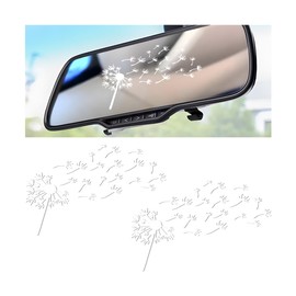 Sandfren 2PCS Dandelion Flying Car Sticker, 5" x 3" Waterproof Vehicle Window Decal with Music Notes, Die Cut Automotive Bumper Sticker Accessories, Universal for SUV, Sedan, Truck (White)