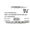 FAS (25) M8-1.25 Stainless Steel Square Nuts A2 DIN557 (25