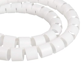 Coiled Cable Tubing Cut to Size Flexible Cable Protector Cable Organizer for TV PC Cable Management and Organization (20mm, White) 5M