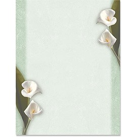 PaperDirect Calla Lilies Flower Spring Theme Paper Stationery, Border Paper, Letterhead 8.5 x 11, 25 sheets, Elegant Premium Writing Paper, Decorative Printer Paper