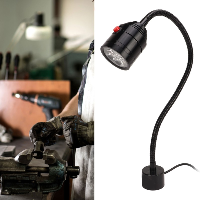 LED Machine Tool Lamp Magnetic Base Flexible Gooseneck 900LM Metal