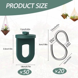 VINEST 50x Greenhouse Clips with 20x Hooks, Greenhouse Accessories with 6kg High Load Capacity, Greenhouse Clamps for Hanging and Climbing Plants
