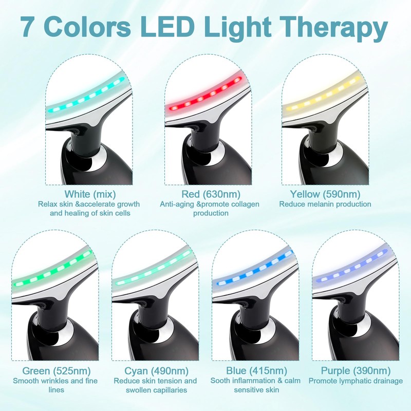 Face Massager Against Wrinkles, 7-in-1 Face Beauty Device with 3