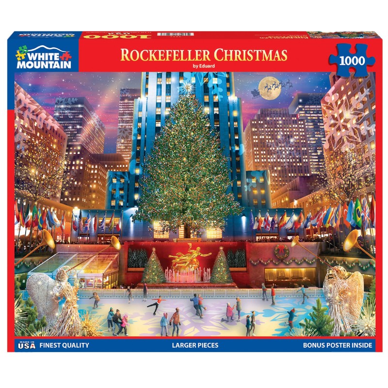 White Mountain Christmas Puzzles 1000 Pieces Winter Theme Jigsaw Puzzle