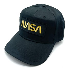 Infinite Hats NASA Hat Gold Patch Adjustable Baseball Cap (Black)