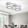 Zenouidle Dimmable Crystal Chandelier Modern Crystal Ceiling Light 3 Rings
