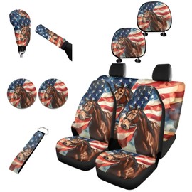 FKELYI Pink Camo Car Seat Covers Full Set with Hand Wristlet Keychain Holder,Camouflage Cup Coasters,Auto Gear Shift Cover,Handbrake Cover,Headrest Covers,Universal Fit Most Vehicle SUV Truck Van