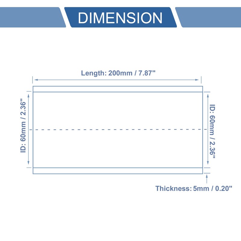 X AUTOHAUX 1 Set 60mm 2.36" ID 200mm 7.87" Length