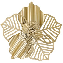 Retrome 10.6" Metal Layered Flower Wall Decor, Gold