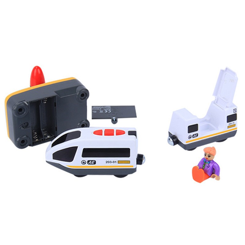 Remote Control Electric Train Toy Compatible with Wooden Track Car