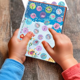 Refill Stickers 100pcs for Sticker Stamper, 6 Pages Sticker Book with 100 Stickers, Sticker Stamp Dinosaur, Arts and Crafts Fidget Toy