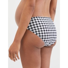 Motherhood Maternity womens Keyhole Back Two Piece Swimsuit Tankini Set, Black/ White Gingham, X-Large US