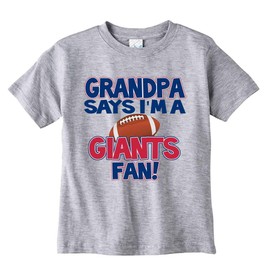 NanyCrafts' Childrens' Grandpa's Says I'm a Giants Fan Kids Shirt 6M Heather