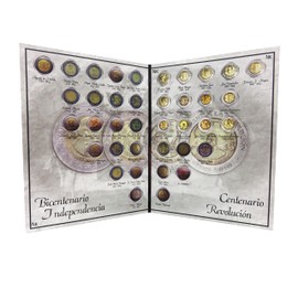 Numart Album para Monedas DE 5 Pesos Independencia Y Revolucion FERROCARRIL Mexico NUMISMATICA