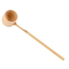 Natural hishaku water ladle Bamboo Japanese Water Ladle Handmade Long Handle Water Bailer Dipper Garden Tea Spoon for Kitchen kitchen water ladles Utensils long handle water scoop (Brown)