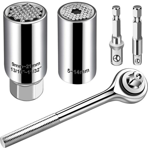 Arrinew Universal Socket Set, 9-21mm and 5-14mm Socket with Wrench