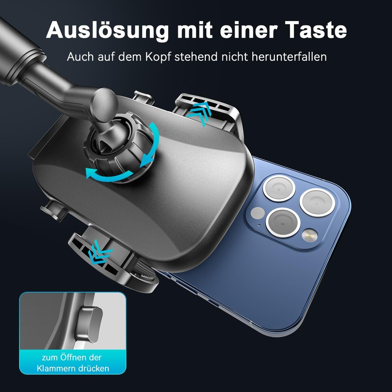 TOPGO Kfz-Halterung für Getränkehalter, verstellbare Kfz-Halterung für Smartphones, schwarz