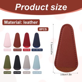 8pcs Scissor Tip Covers, Leather Scissor Sheath Colorful Sewing Embroidery Scissor Safety Cover Protector Small Scissors Protective Case Portable Beauty Tool Protection Accessories for Crafts