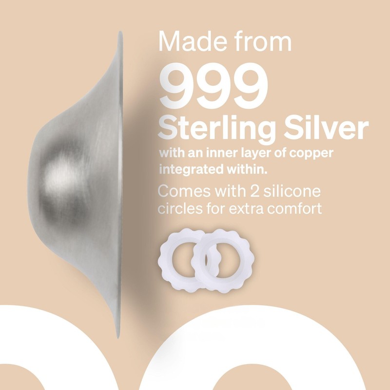 The Original Silver Nursing Cups by LoveNoobs, Nipple Shields for