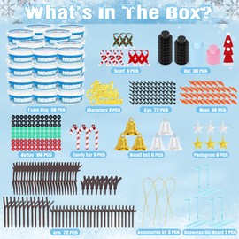36 Pack Snowman Kit Set, Build a Snowman Christmas Craft for Kids, Creative Air Dry Clay Modeling Winter Decorations Indoor, Crafts Kit for Christmas Activities School Family Winter Party Supplies